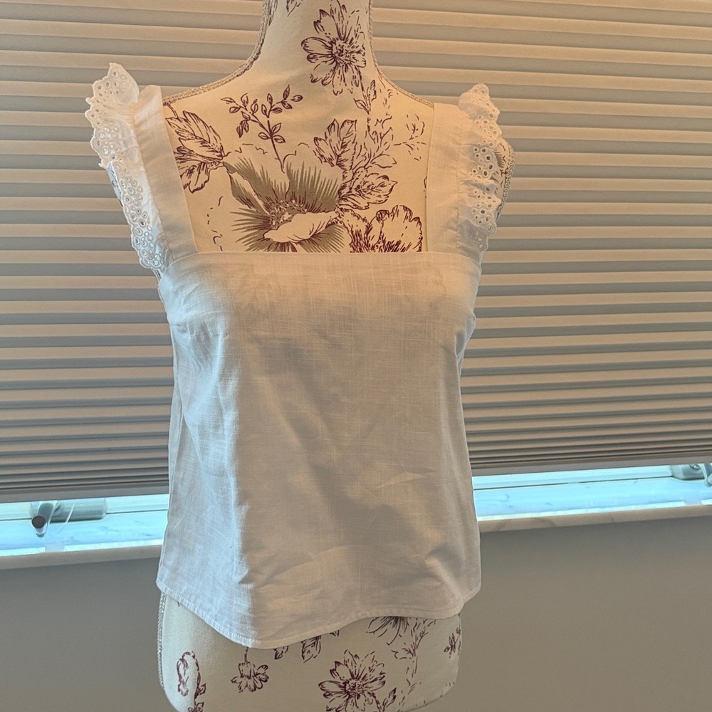 Edikted White Ruffle Sleeve Blouse